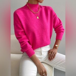 5 for $25! 💕 SHEIN Frenchy Mock Neck Drop Shoulder Sweater